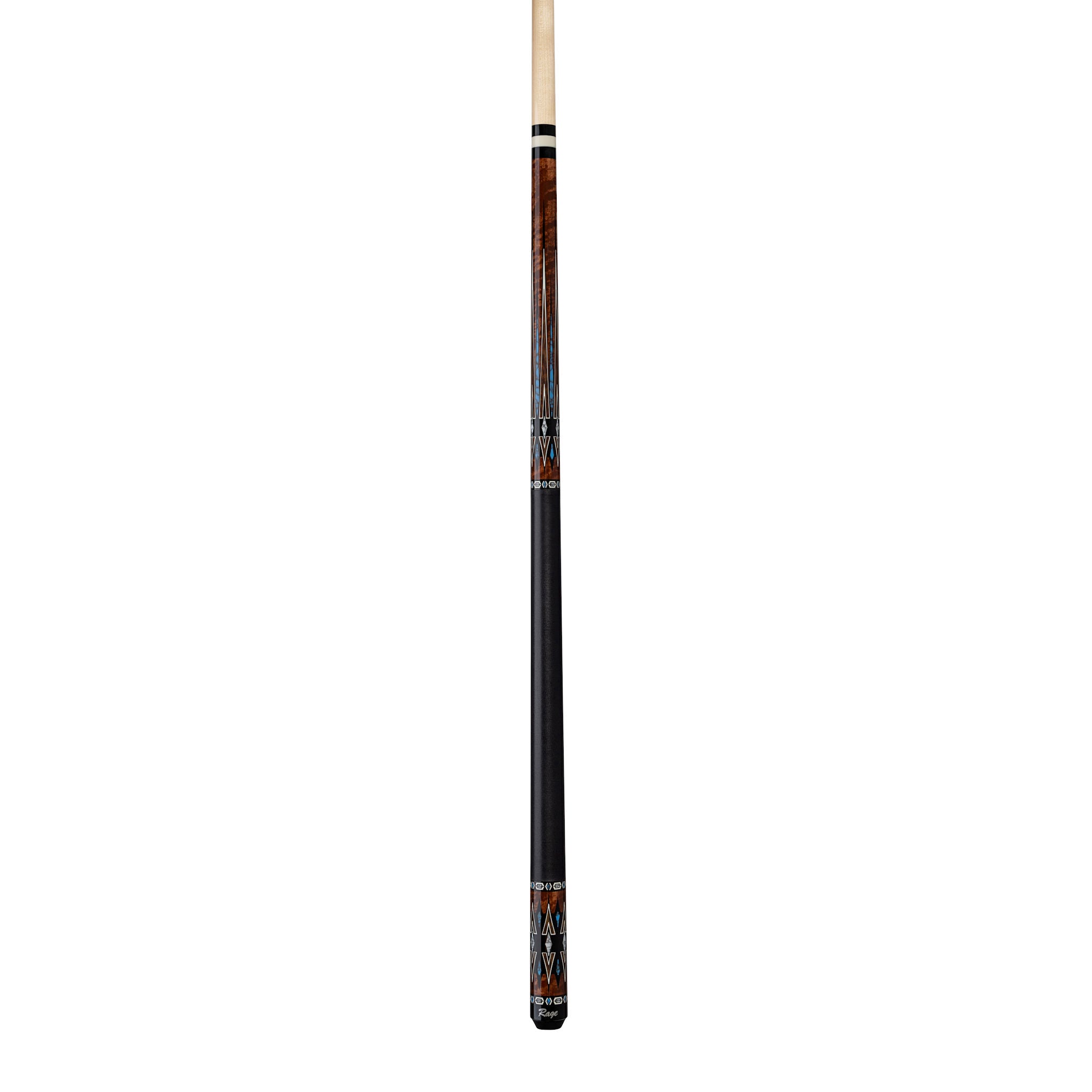 Rage Almond Central Linen Wrap Cue full bottom view of cue