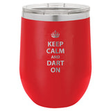 Stemless Wine Tumbler -Dart On red