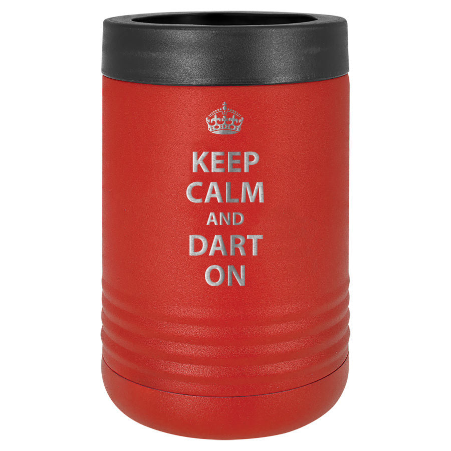 Beverage Beer Holder -Keep Calm and Dart On Red