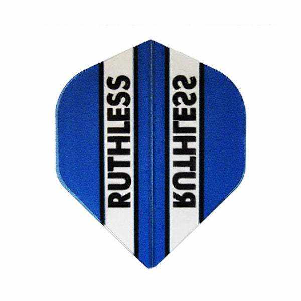 Blue Ruthless Flights dart flight with extra tough 100 micron material and bold text design