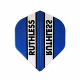Blue Ruthless Flights dart flight with extra tough 100 micron material and bold text design