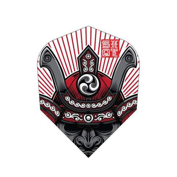 Shot Flights dart flight with intricate samurai helmet design for stability and lift