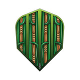 Shot Flights dart flights with green and brown hand-drawn design for stability and lift
