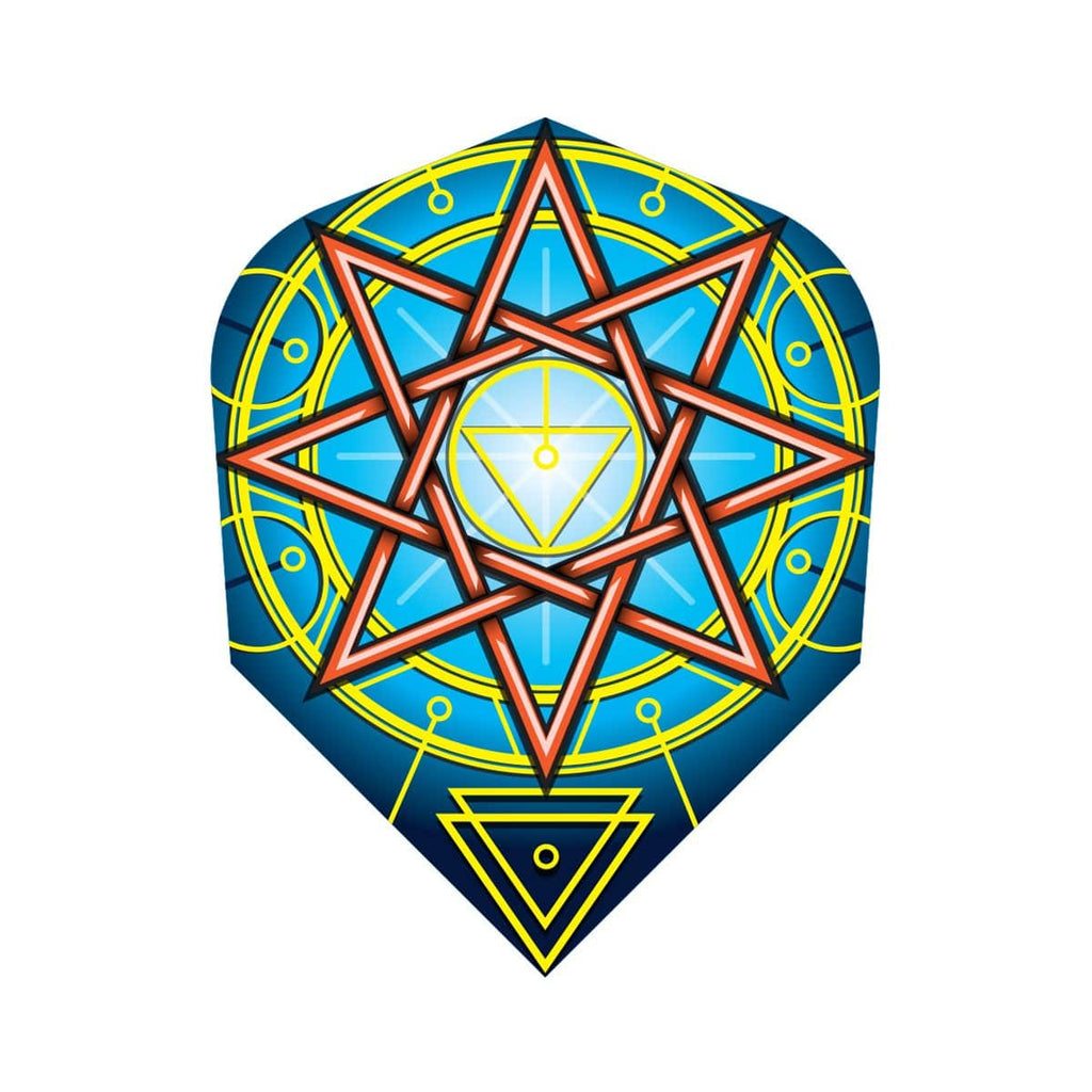 Shot Flights dart flight with distinctive hand-drawn geometric design for stability and maximum lift.