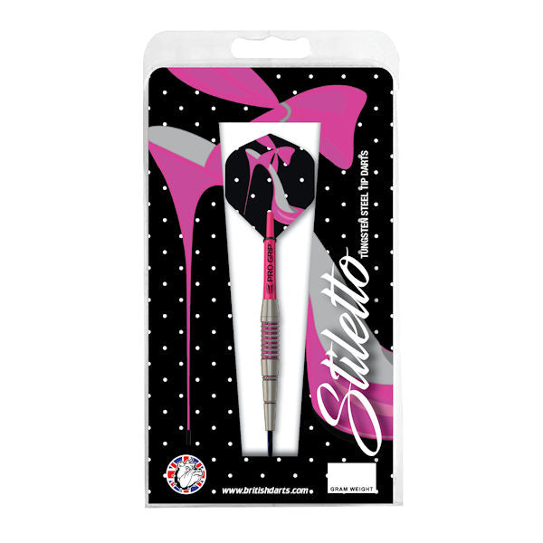 Stiletto 85% Tungsten Darts packaging