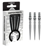 Winmau switch points packaging with three metal darts on a white background