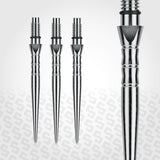 Winmau Switch Points Wave Silver Effect Set On a textured gray background