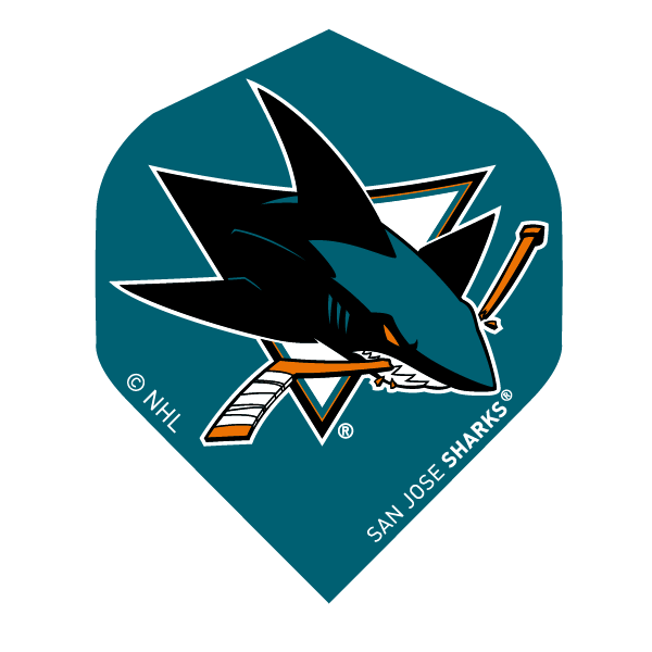 NHL® San Jose Sharks® Black Brass Darts flight