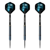 Datadart Shiver 90% Tungsten three darts with blue designs on a white background