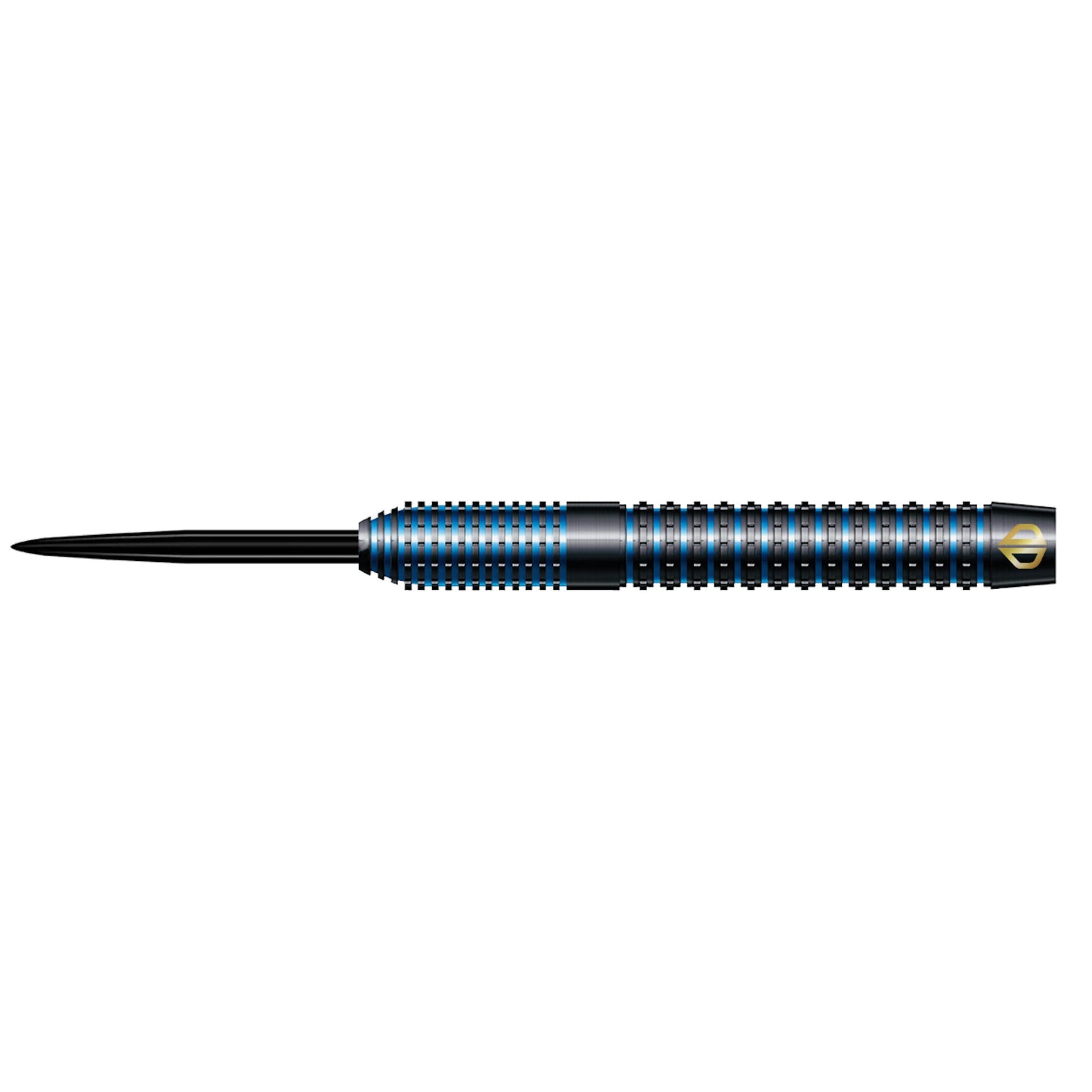 Black and blue dart on a white background