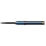 Black and blue dart on a white background