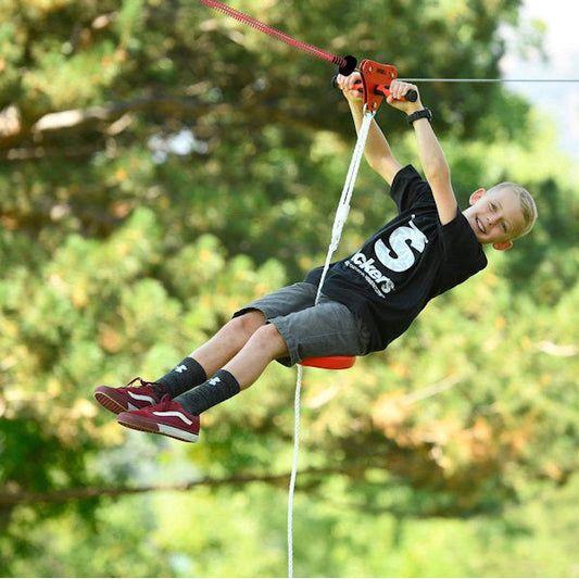 Slackers 90' Eagle Flyer Zipline Kit & Spring Brake System