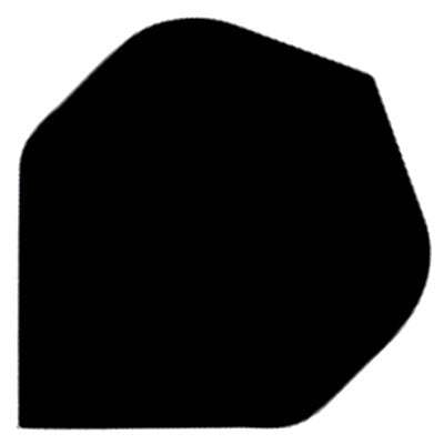 Black polyester flight in a standard shape, part of a set of 3 lightweight durable dart flights