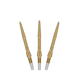 Set of three gold Swiss Storm Surge points with grooved grip and threaded ends for quick dart point changes