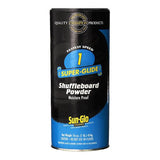 Sun-Glo Shuffleboard Wax Speed #1 powder for fast, smooth shuffleboard play on wooden tables