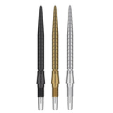 Swiss Storm Quartz Points shown in black gold and silver on white background