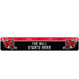 Oche Throw Line with red bull design and text 'The Bull Starts Here' on a black background