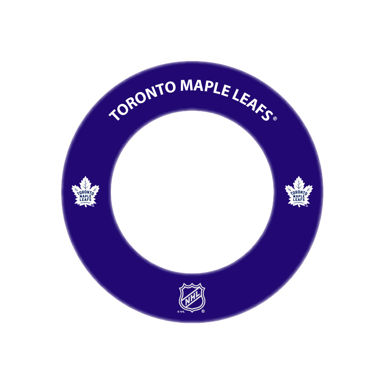 Blue ring with Toronto Maple Leafs branding on a white background