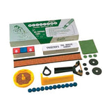 Home repair kit with various tools and materials on a white background