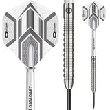 Datadart Volo 90% Tungsten Darts with metallic finish on a white background