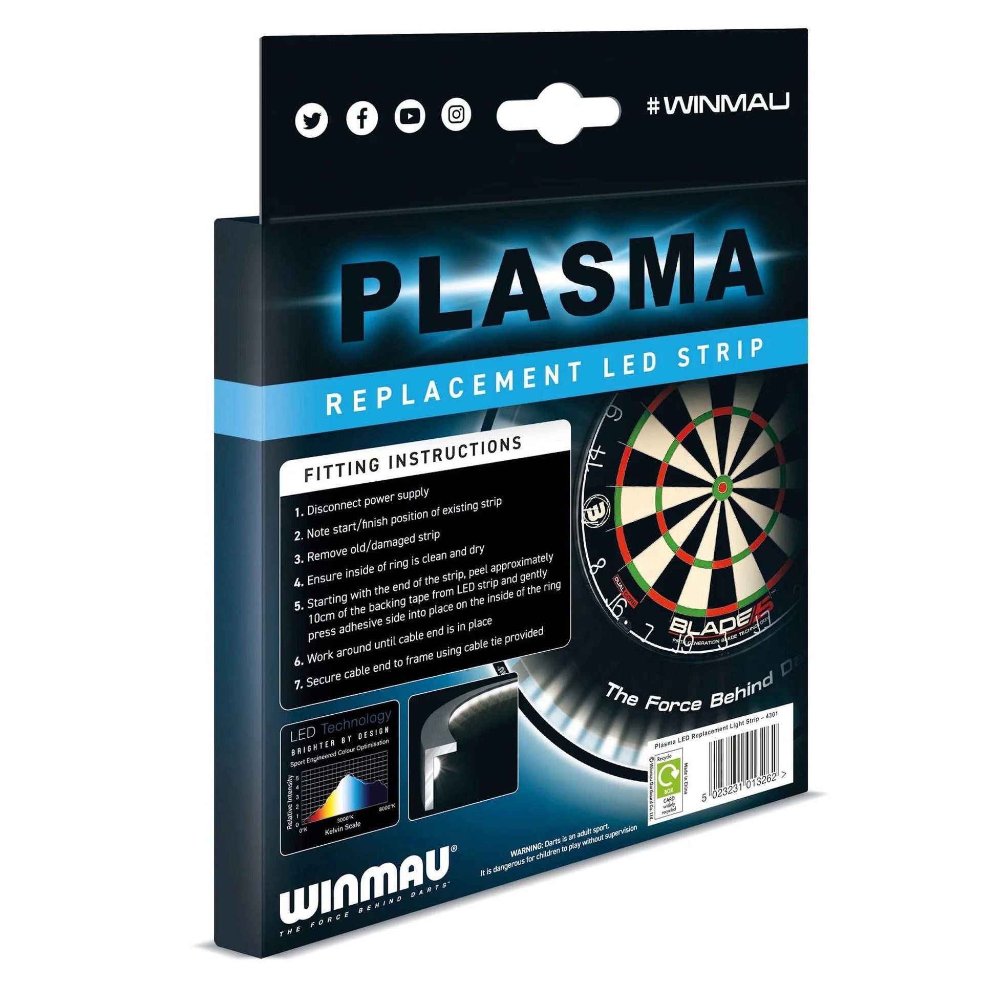 Winmau Plasma Light replacement LED strip for dartboard illumination