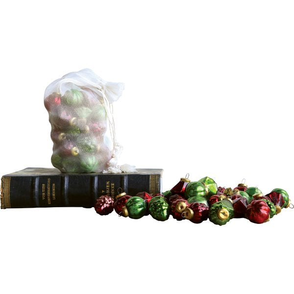 Mercury Glass 1" Ornaments in Organza Bag