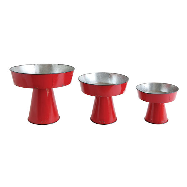 Distressed Decorative Metal Pedestals