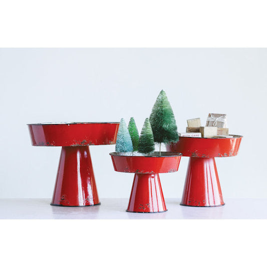Distressed Decorative Metal Pedestals
