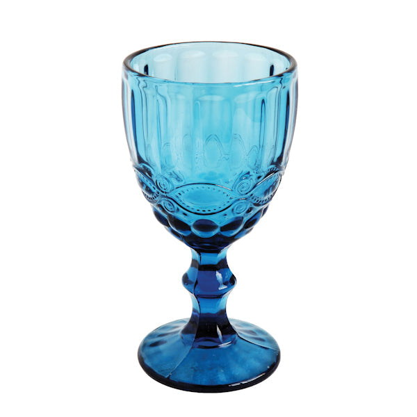 Vintage Reproduction Wine Glass, Blue