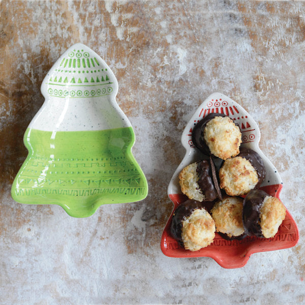 8" Stoneware Christmas Tree (Set of 2)