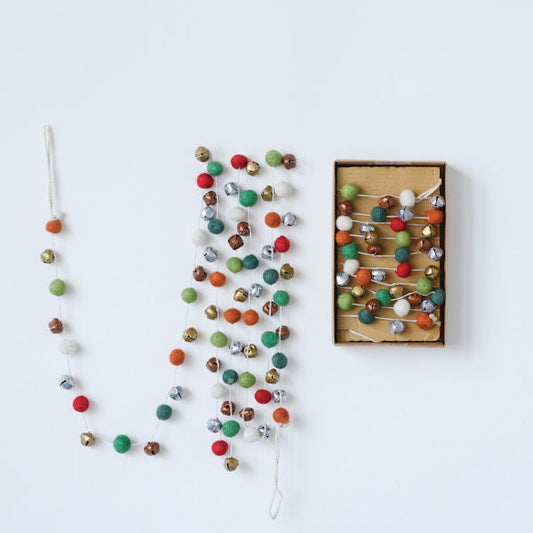 72" Felt Garland w/Silver Jingle Bells