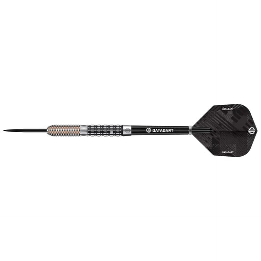 Datadart Zelos 95% Tungsten Darts with a silver tip on a white background