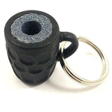 Beer mug shaped steel tip dart sharpener keychain with grinding surface