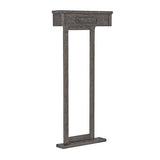 Birmingham Cue Wall Rack in rustic charcoal finish with industrial design and decorative iron plate, holds eight cues, Brunswick French mounting system