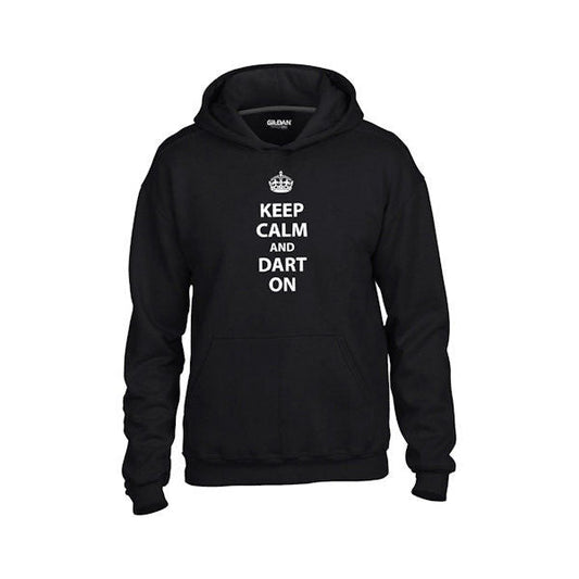 Adult Keep Calm and Dart On Hoodie Black