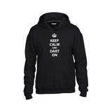 Adult Keep Calm and Dart On Hoodie Black