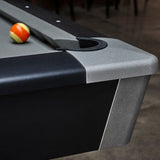 Black Wolf Pro Pool Table by Brunswick close up on pocket