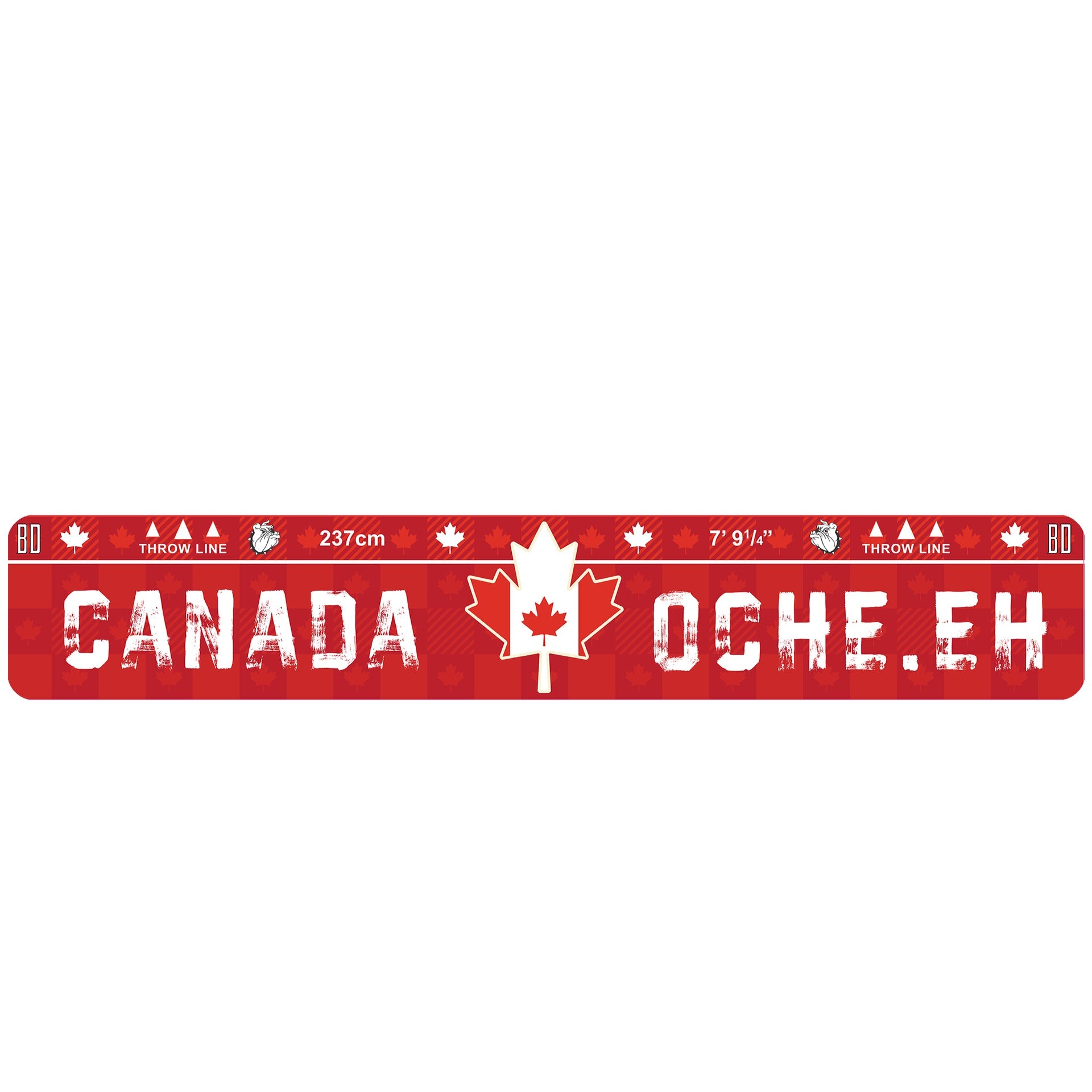 Throw Line oche with 'Canada Oche.Eh' text and a maple leaf design on a red background