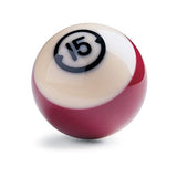 Centennial Pocket Balls by Brunswick, premium 15-ball with ivory and red design, precise 2 1/4" phenolic resin pool ball