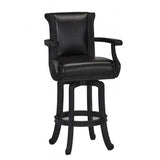 Brunswick Centennial Bar Stool in black with swivel seat and armrests, 32-inch height