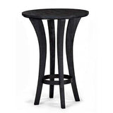 Brunswick Centennial Pub Table black with arched legs and wrought iron ring base, 42-inch height, 30-inch round hardwood veneer top