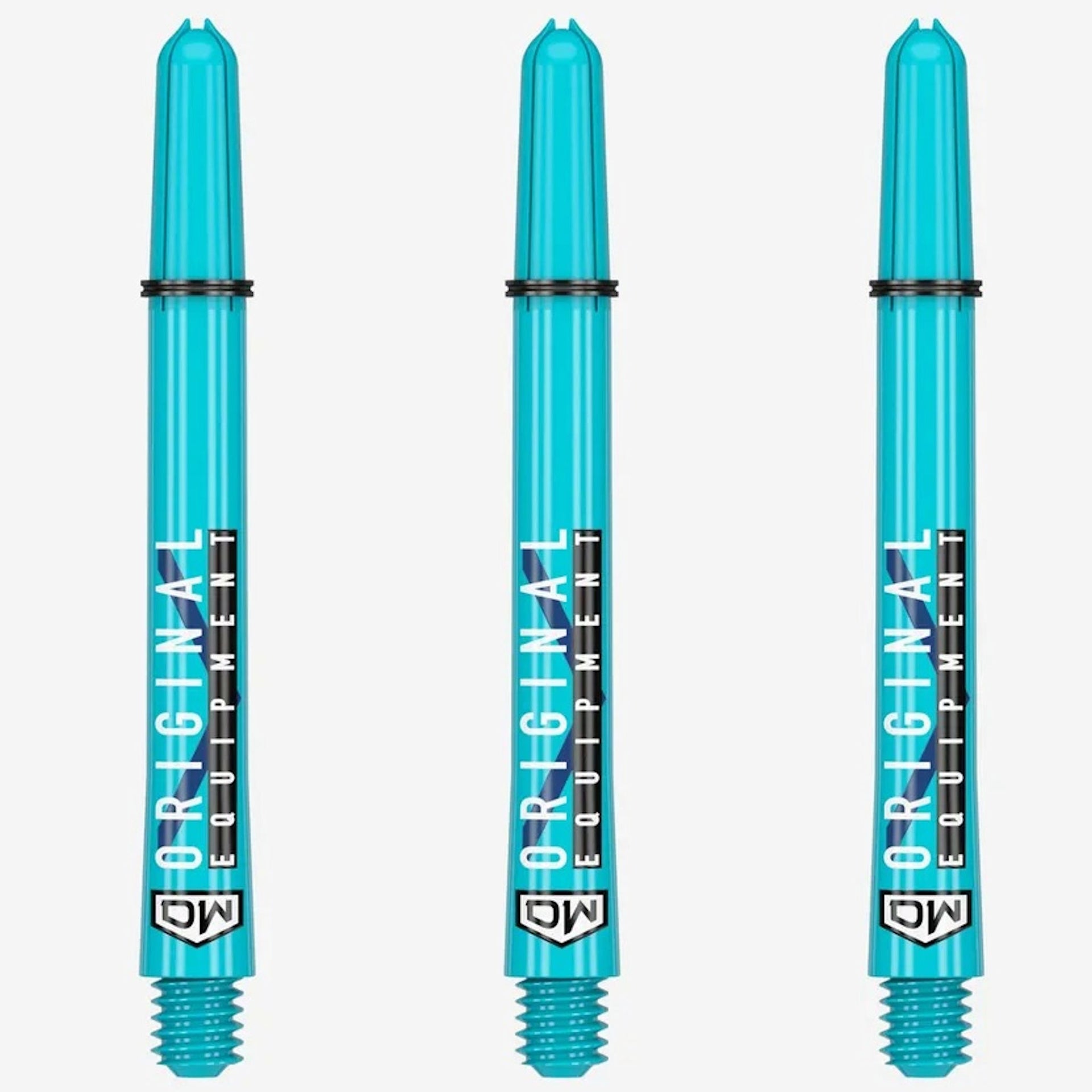 Clinch Nylon Shafts showing one set of teal colour shafts on white background