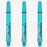Clinch Nylon Shafts showing one set of teal colour shafts on white background