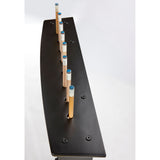 Commercial Wall Rack showing the top view of the cue rack and the tip of cues.