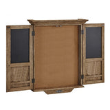 Dartboard Cabinet by Brunswick rustic brown open