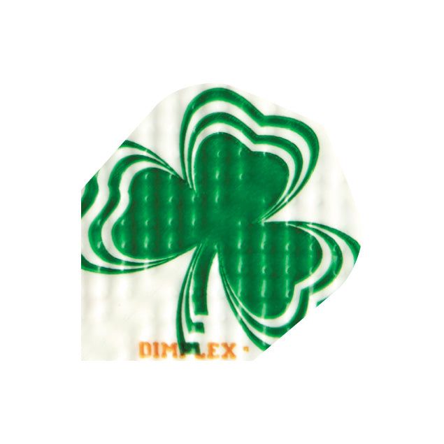 Dimplex Flights dart flight with green shamrock design and surface dimples for improved accuracy