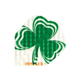 Dimplex Flights dart flight with green shamrock design and surface dimples for improved accuracy