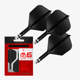 K-Shift No.6 Flight & Shaft Black sytem with packaging on a white background