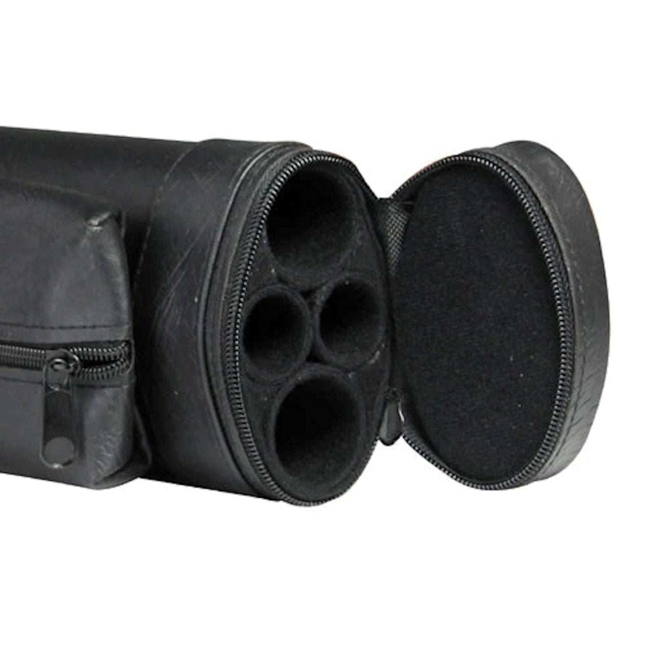 Lucasi LC22A Leatherette 2x2 Pool Cue Case open to see the tubes on white background