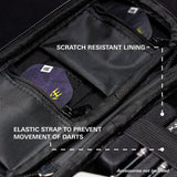 Takoma Ghost Luke Littler Wallet SCRATCH RESISTANT LINING AND ELASTIC STRAP TO PREVENT MOVEMENT OF DARTS.